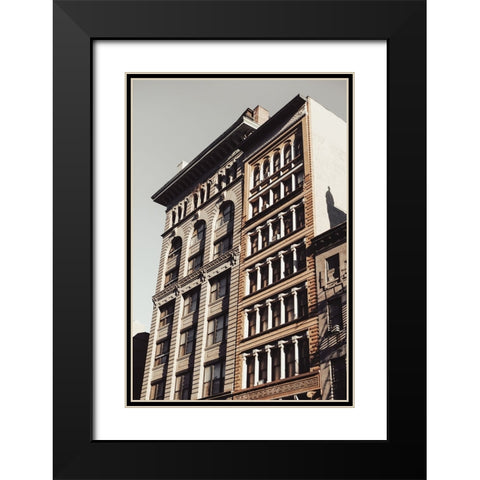 New York City Building Black Modern Wood Framed Art Print with Double Matting by Martin, Rikard