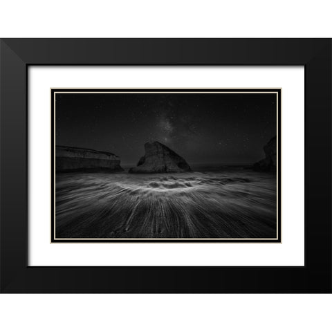 Shark Fin Cove And The Wbb Black Modern Wood Framed Art Print with Double Matting by Zeng, Jiahong