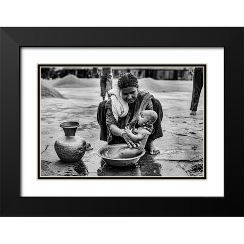 Untitled Black Modern Wood Framed Art Print with Double Matting by Alam Khan, Rakibul