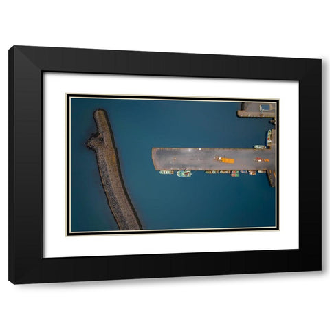 Port Black Modern Wood Framed Art Print with Double Matting by Kravanja, Jure