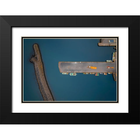 Port Black Modern Wood Framed Art Print with Double Matting by Kravanja, Jure