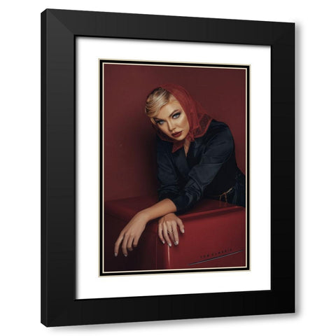 Red Scarf! Black Modern Wood Framed Art Print with Double Matting by Behzadi Boroujeni, Amir