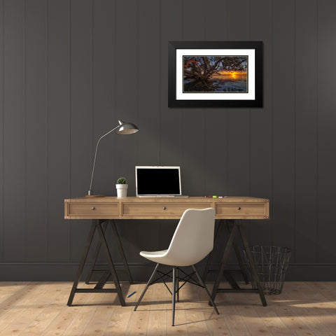 Sunrise At Nudgee Beach Black Modern Wood Framed Art Print with Double Matting by Papamanolis, Emanuel