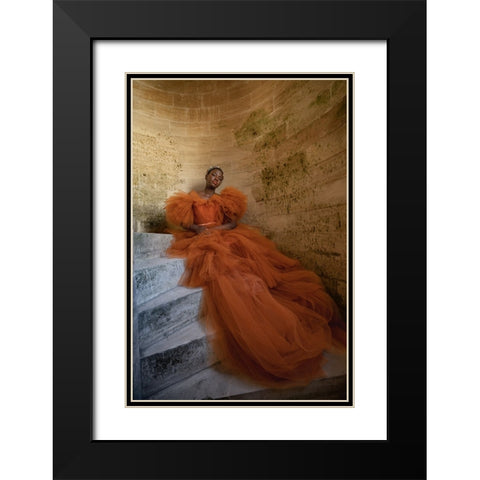 Beauty In Orange 1 Black Modern Wood Framed Art Print with Double Matting by Dixon, Colin