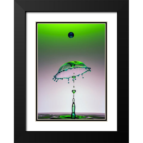 Dancing Drops Black Modern Wood Framed Art Print with Double Matting by Sayadi, Yousef