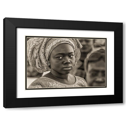 Eyes Of Africa Black Modern Wood Framed Art Print with Double Matting by Thanasaki