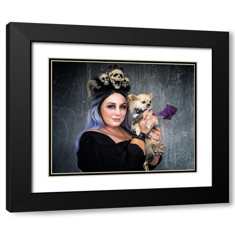 Beware Of The Dragon Black Modern Wood Framed Art Print with Double Matting by Springgay, Daniel