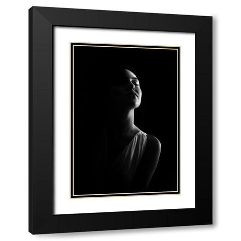 I Hear You Black Modern Wood Framed Art Print with Double Matting by Fidanza, Toni