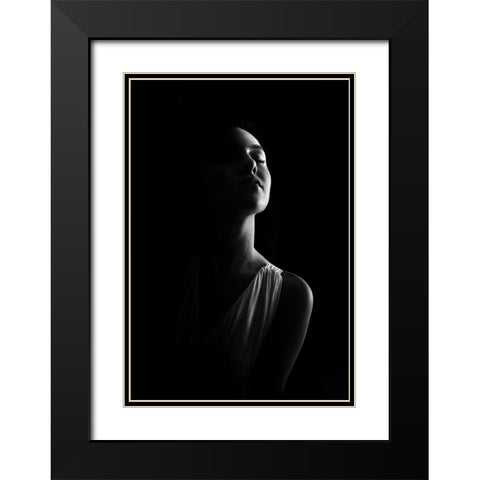 I Hear You Black Modern Wood Framed Art Print with Double Matting by Fidanza, Toni