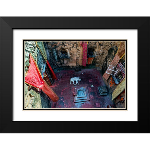 In A Small Indian Temple Black Modern Wood Framed Art Print with Double Matting by Damico, Giuseppe