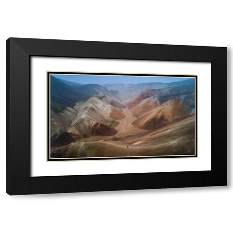 Valley Of Painted Hills Black Modern Wood Framed Art Print with Double Matting by De La, Javier