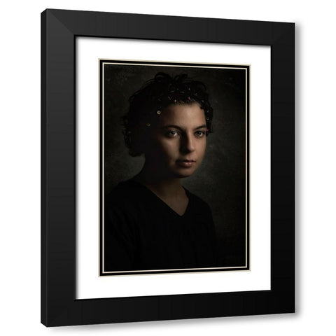 In Dim Light Black Modern Wood Framed Art Print with Double Matting by Kiral, Cicek