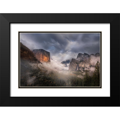 After Rain Black Modern Wood Framed Art Print with Double Matting by Donnahom
