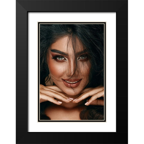 Her Eyes! Black Modern Wood Framed Art Print with Double Matting by Behzadi Boroujeni, Amir