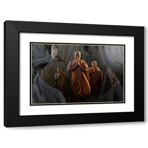 Prayer Together Black Modern Wood Framed Art Print with Double Matting by Fifi, Magdalena