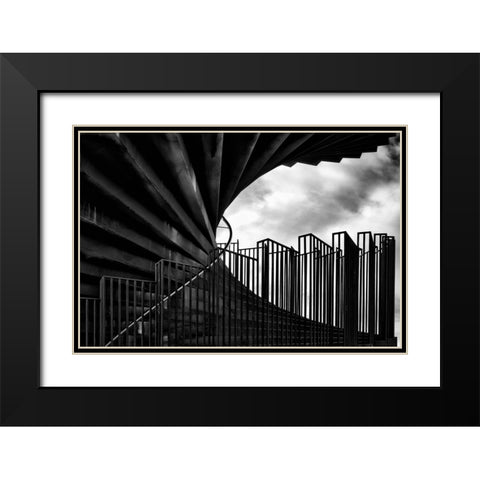 Different Shapes Black Modern Wood Framed Art Print with Double Matting by Klesse, Andreas