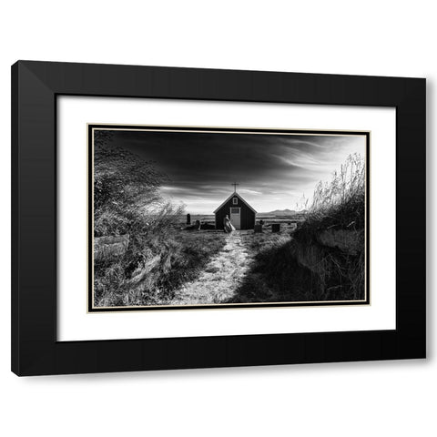 The Monk Black Modern Wood Framed Art Print with Double Matting by Klesse, Andreas