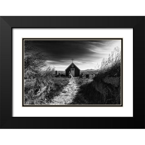 The Monk Black Modern Wood Framed Art Print with Double Matting by Klesse, Andreas