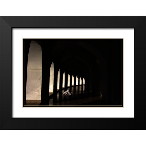 Pray For Allah Black Modern Wood Framed Art Print with Double Matting by Alam Khan, Rakibul