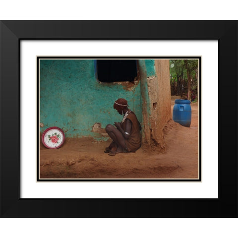 Way Of Life Black Modern Wood Framed Art Print with Double Matting by Lam, Ilana