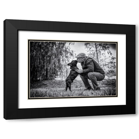 The Best Friend Black Modern Wood Framed Art Print with Double Matting by Rebro, Marcel