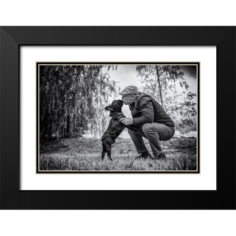 The Best Friend Black Modern Wood Framed Art Print with Double Matting by Rebro, Marcel