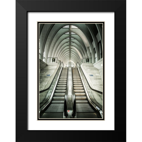 Stairs To... Black Modern Wood Framed Art Print with Double Matting by Maja, Mars