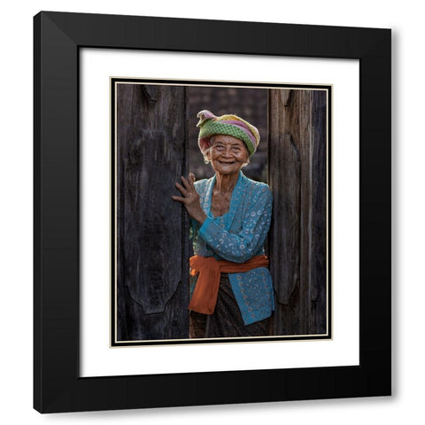 Dadong Wayan Black Modern Wood Framed Art Print with Double Matting by Mikael, Fira