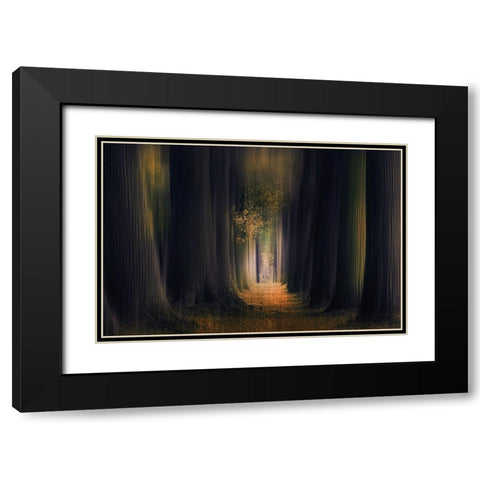 Infinity Black Modern Wood Framed Art Print with Double Matting by Van Der, Jan