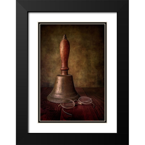 GrandpaS School Bell Black Modern Wood Framed Art Print with Double Matting by Berberich, Matthew