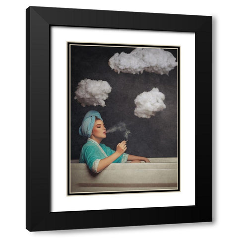 Smoke Out Black Modern Wood Framed Art Print with Double Matting by Abdillah, Djayent