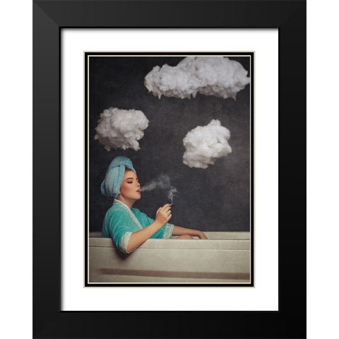 Smoke Out Black Modern Wood Framed Art Print with Double Matting by Abdillah, Djayent