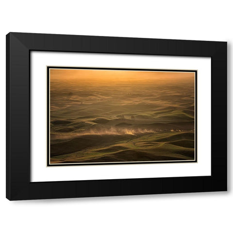 The Palouse In The Morning Black Modern Wood Framed Art Print with Double Matting by Wang, Ti