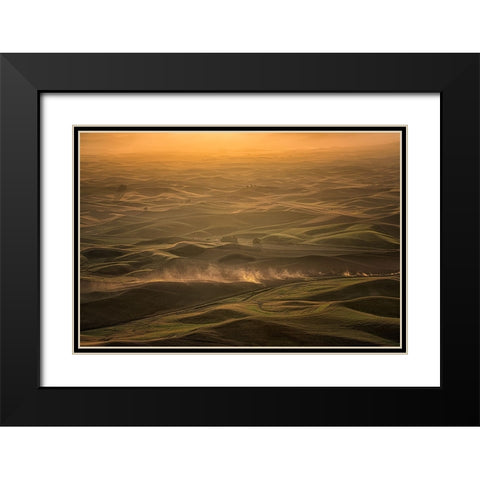 The Palouse In The Morning Black Modern Wood Framed Art Print with Double Matting by Wang, Ti