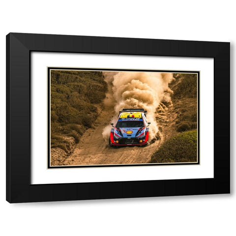 Hyundai Wrc Black Modern Wood Framed Art Print with Double Matting by Szabo, Attila