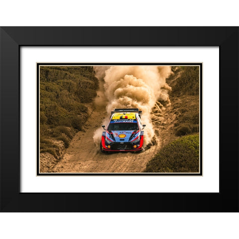 Hyundai Wrc Black Modern Wood Framed Art Print with Double Matting by Szabo, Attila