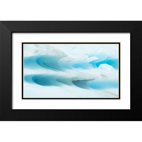 Glacier In The Land Of Fire (Tierra Del Fuego) Black Modern Wood Framed Art Print with Double Matting by Gross, Benny