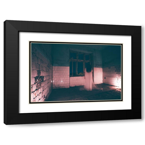 Prisoner Of The Time Black Modern Wood Framed Art Print with Double Matting by Erika, Eros