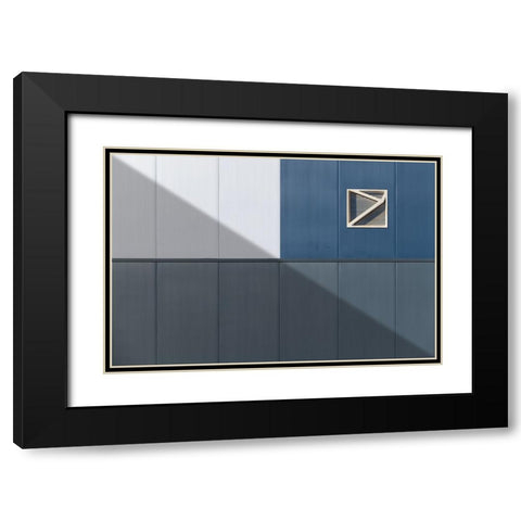 Diagonally Black Modern Wood Framed Art Print with Double Matting by Comari, Andrea