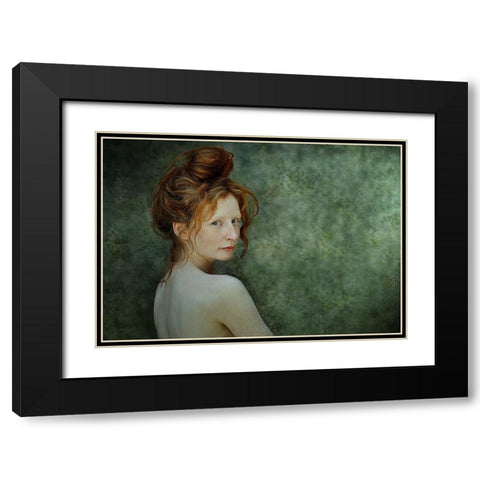 Lucy V Black Modern Wood Framed Art Print with Double Matting by Kenp