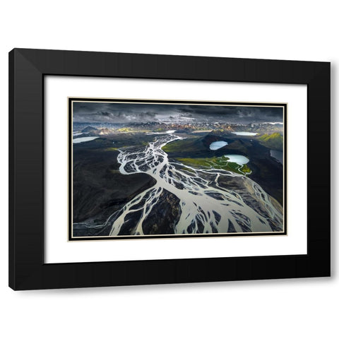 Glacier RIVer Black Modern Wood Framed Art Print with Double Matting by Nienartowicz, Karol