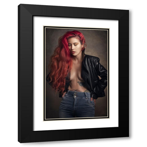 Stronger Than Ever Black Modern Wood Framed Art Print with Double Matting by Tejada, Cesar