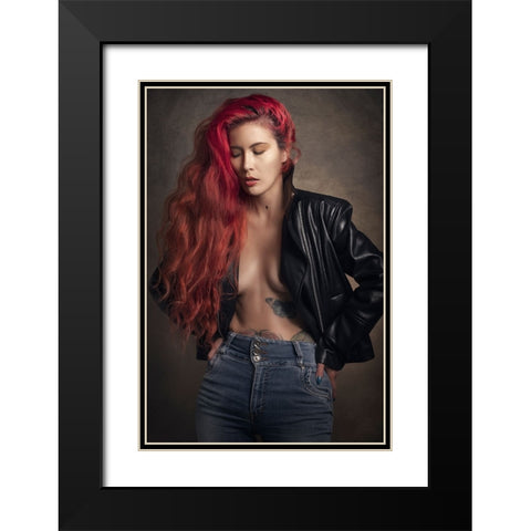 Stronger Than Ever Black Modern Wood Framed Art Print with Double Matting by Tejada, Cesar