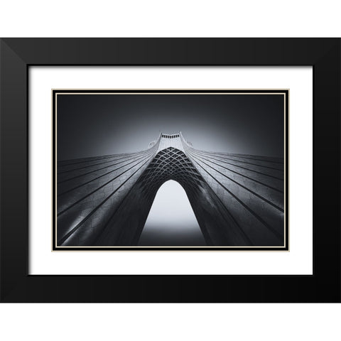 Azadi Tower Black Modern Wood Framed Art Print with Double Matting by Tagliarino, Marco