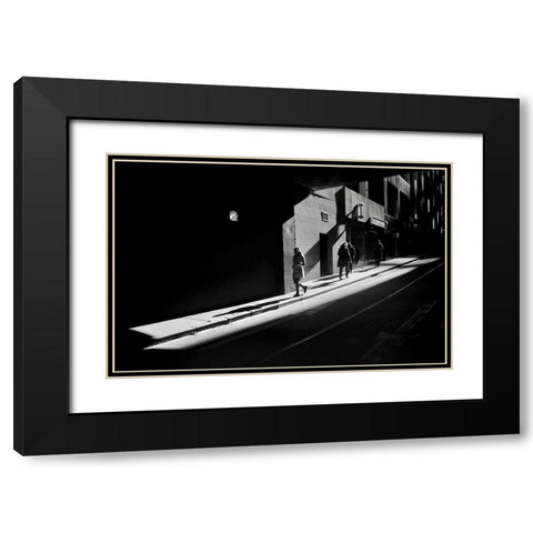 Shadow Of City Life Black Modern Wood Framed Art Print with Double Matting by Li Wp, Allan