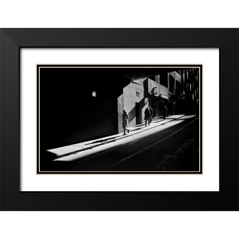Shadow Of City Life Black Modern Wood Framed Art Print with Double Matting by Li Wp, Allan