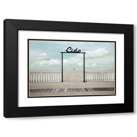 Lido Black Modern Wood Framed Art Print with Double Matting by Claes, Gilbert