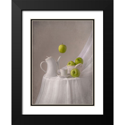 Magic Apples Black Modern Wood Framed Art Print with Double Matting by Perfoncio, Margareth