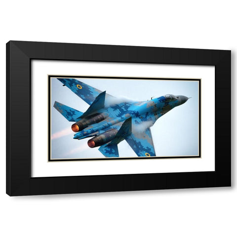 Afterburner Black Modern Wood Framed Art Print with Double Matting by Wrobel, Piotr