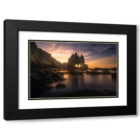 The Mask Black Modern Wood Framed Art Print with Double Matting by Mathur, Sandeep